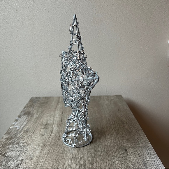 Vintage 9” Silver Shimmer Star Tree Topper Wire Wrapped Estate EUC - Picture 4 of 7